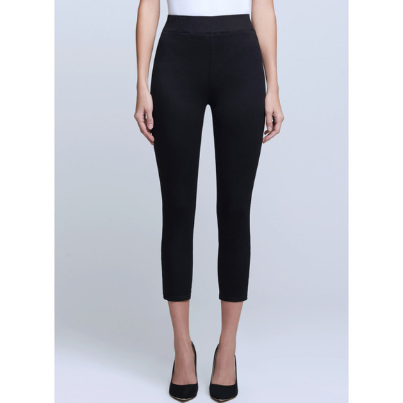 NWT L'AGENCE Rosalie Black High Rise Pedal Pusher Pant Sz S - Picture 2 of 4